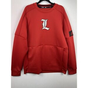 Adidas Louisville Cardinals Crewneck Sweatshirt Red Performance Sideline Mens LG